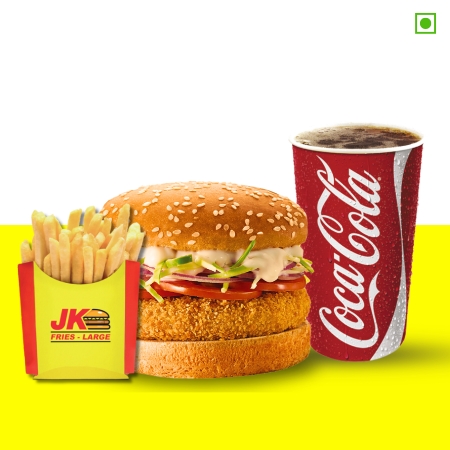 Crispy Veg Burger + Coke + Fries jumboking