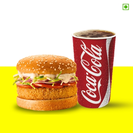 Crispy Veg Burger + Coke Jumboking