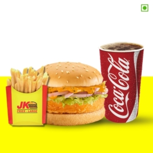 Zesty Paneer Burger + Coke + Fries jumboking