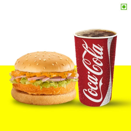 Zesty Paneer Burger + Coke Jumboking