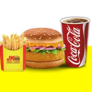 Classic Cheese Burst Burger + Coke + Fries