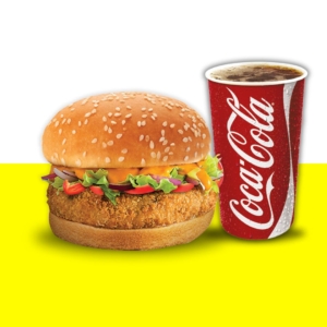 Macaroni Delight Burger + Coke
