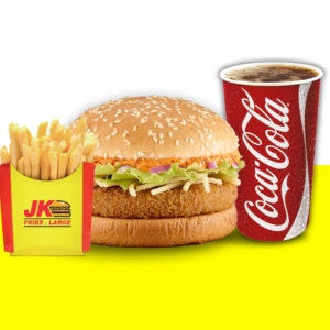 Schezwan Burger + Coke + Fries