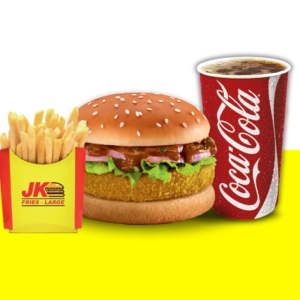 Paneer Zesty Burger + Coke + Fries